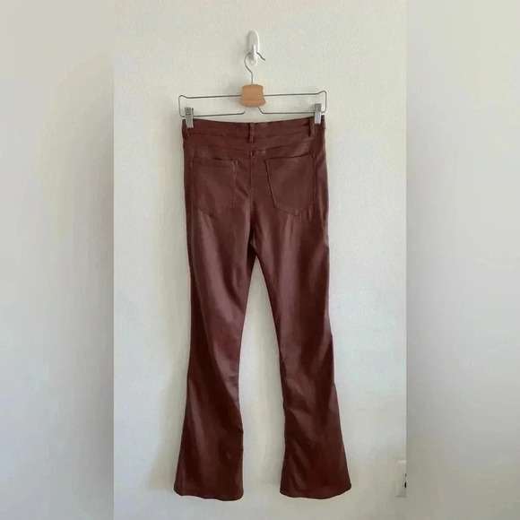 Edikted Faux Leather Pants Brown Sz Large - Picture 2 of 9